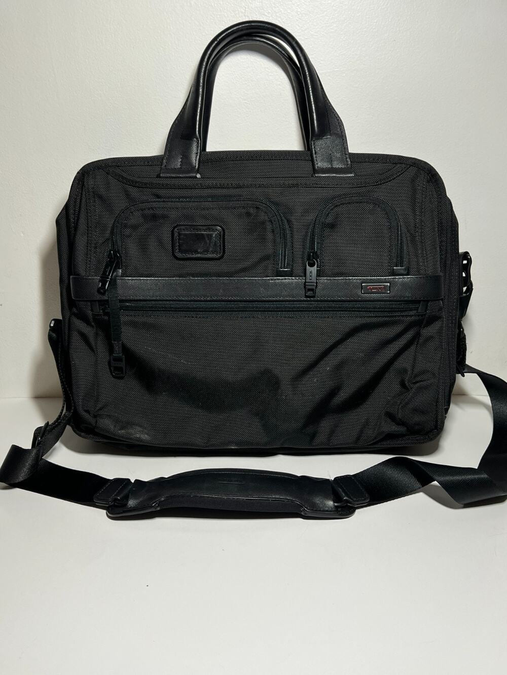 Tumi VGUC Black Ballistic Nylon Expandable Organizer Laptop Brief Bag Travel